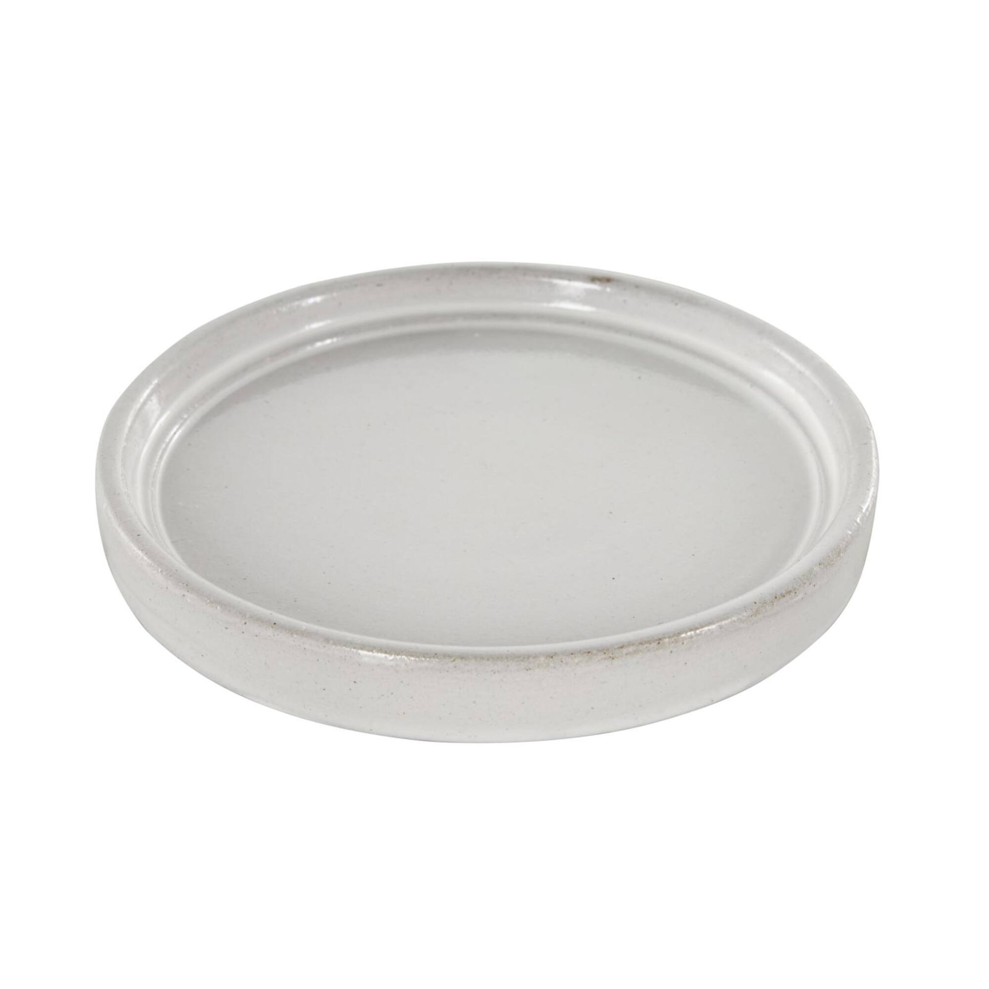 White Linear & Dotted Pattern Ceramic Planter Set